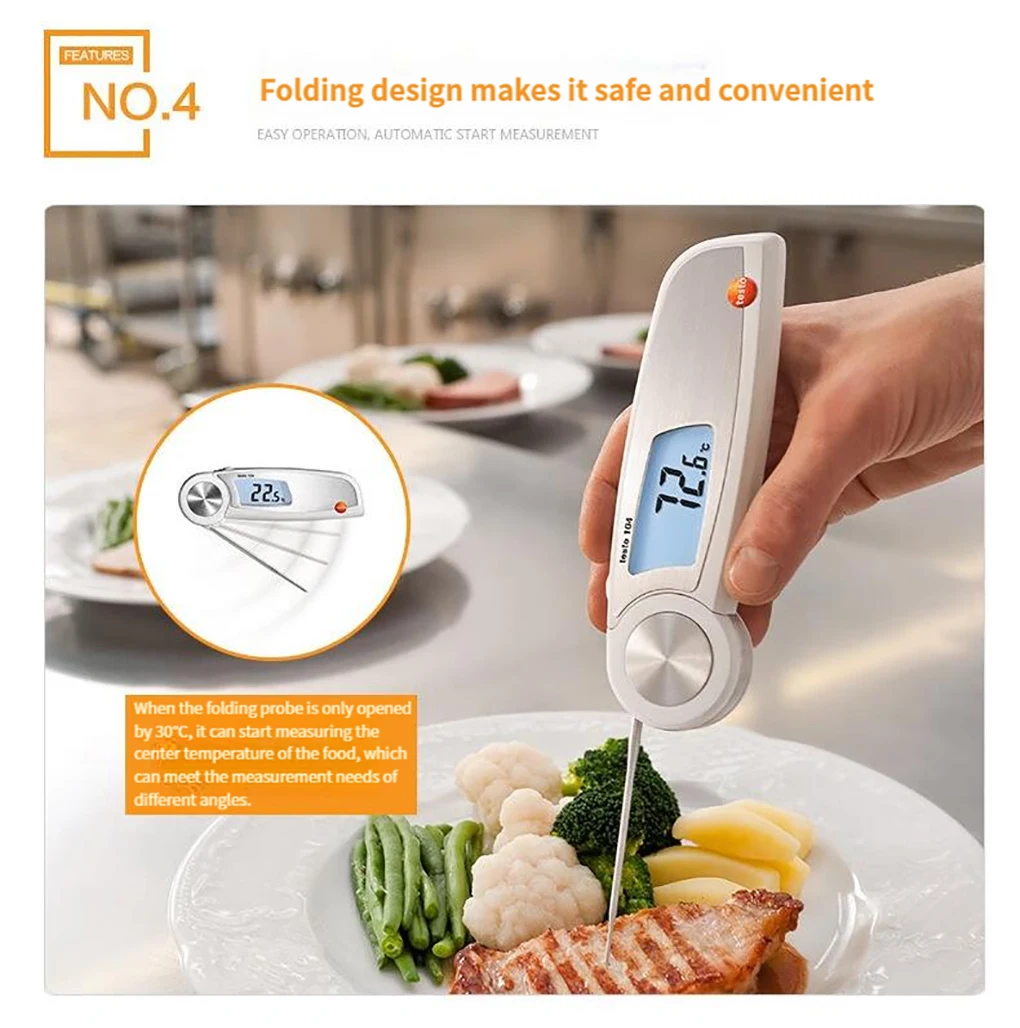 Testo 104 Folding Food Thermometer High Precision Waterproof Digital Thermometer