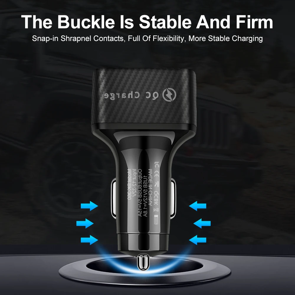 75W 6 Port QC3.0 Car Charger 15A USB Fast Charging For iPhone 15 16 17 14 11 Pro Samsung Xiaomi Huawei Car Mobile Phone Charger