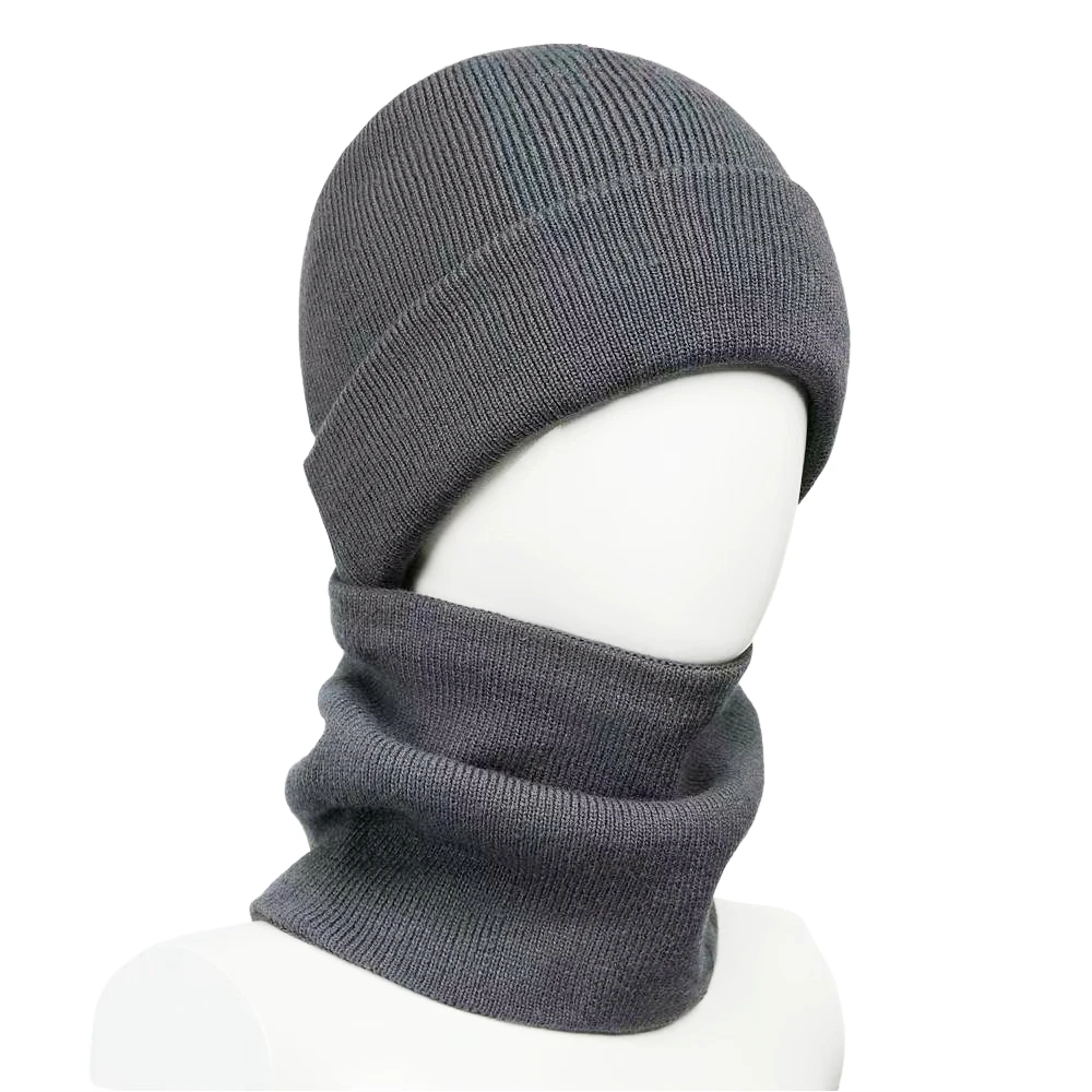 Hot Sale Men Women Winter Warm Suit Classic Plain Color Plush Fur Lined Winter Knit Hat Outdoor Basic Keep Warm Dandy Hat Cap