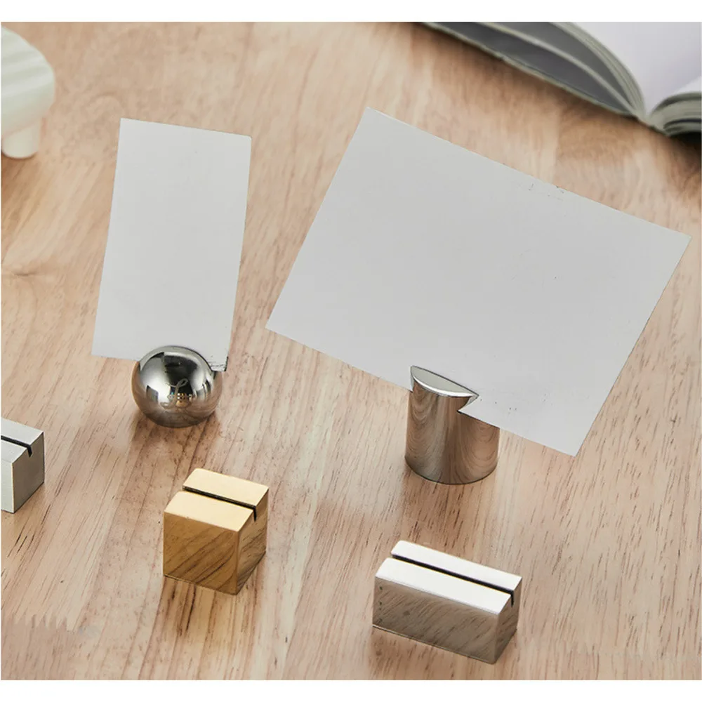 Table Number Name Place Card Holders Mini Metal Price Label Memo Display Stand Wedding Seating Photo Picture Clips