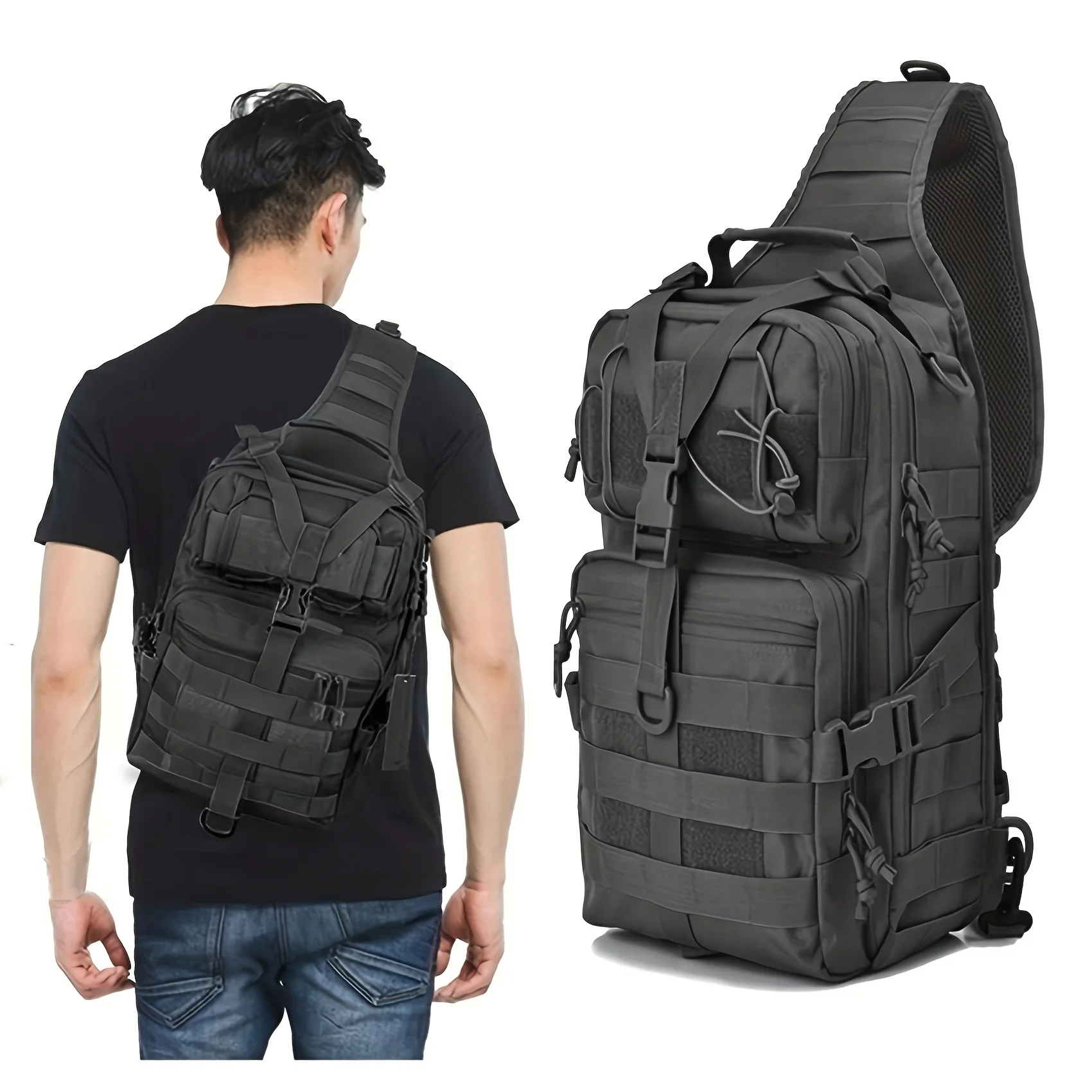 

Tactical shoulder chest waterproof camouflage crossbody photography men's large capacity outdoor single shoulder chest bag