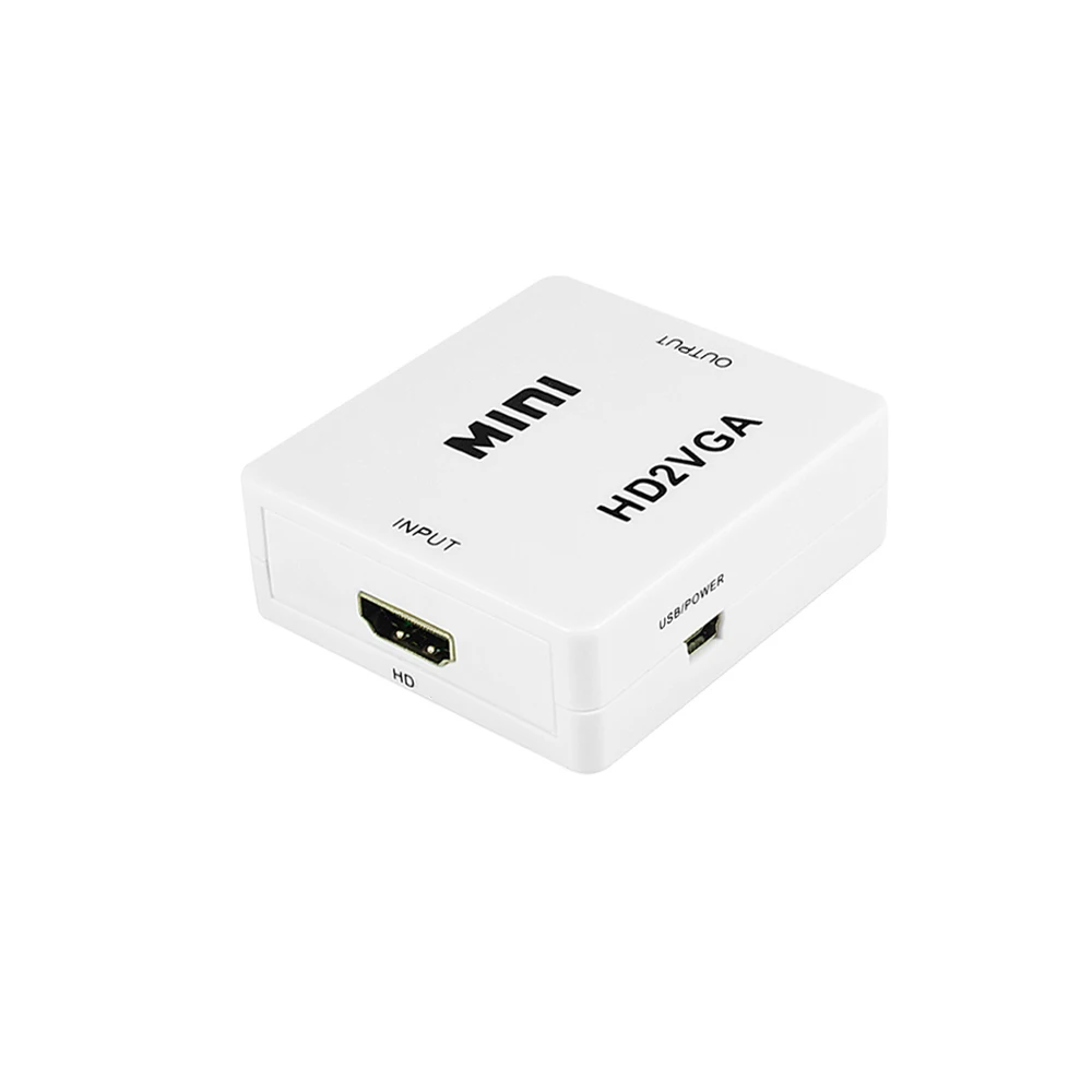 비디오 박스 어댑터 HDMI 호환 VGA 컨버터, Xbox360 PC DVD PS3 PS4 용 오디오 포함, 1080P HD2VGA