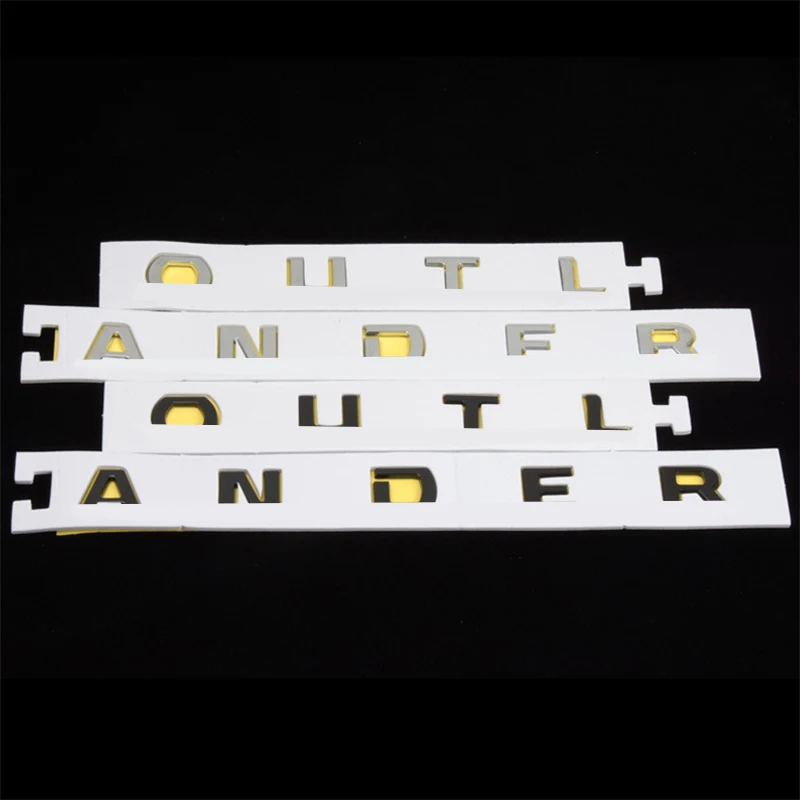 3D Letters Hood Emblem Logo Badge Car Stickers Styling Car Accessories Wording For Mitsubishi Outlander ABS Chrome car stickers car fender emblem badge