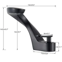 ก๊อกน้ำอ่างล้างหน้าแบบติดตั้งบนเคาน์เตอร์ สีดำด้าน ทำจากทองเหลือง แบบก้านโยกเดี่ยว สำหรับอ่างล้างหน้าในห้องน้ำ  แบบนิกเกิลขัดเงา น้ำร้อนน้ำเย็น 6