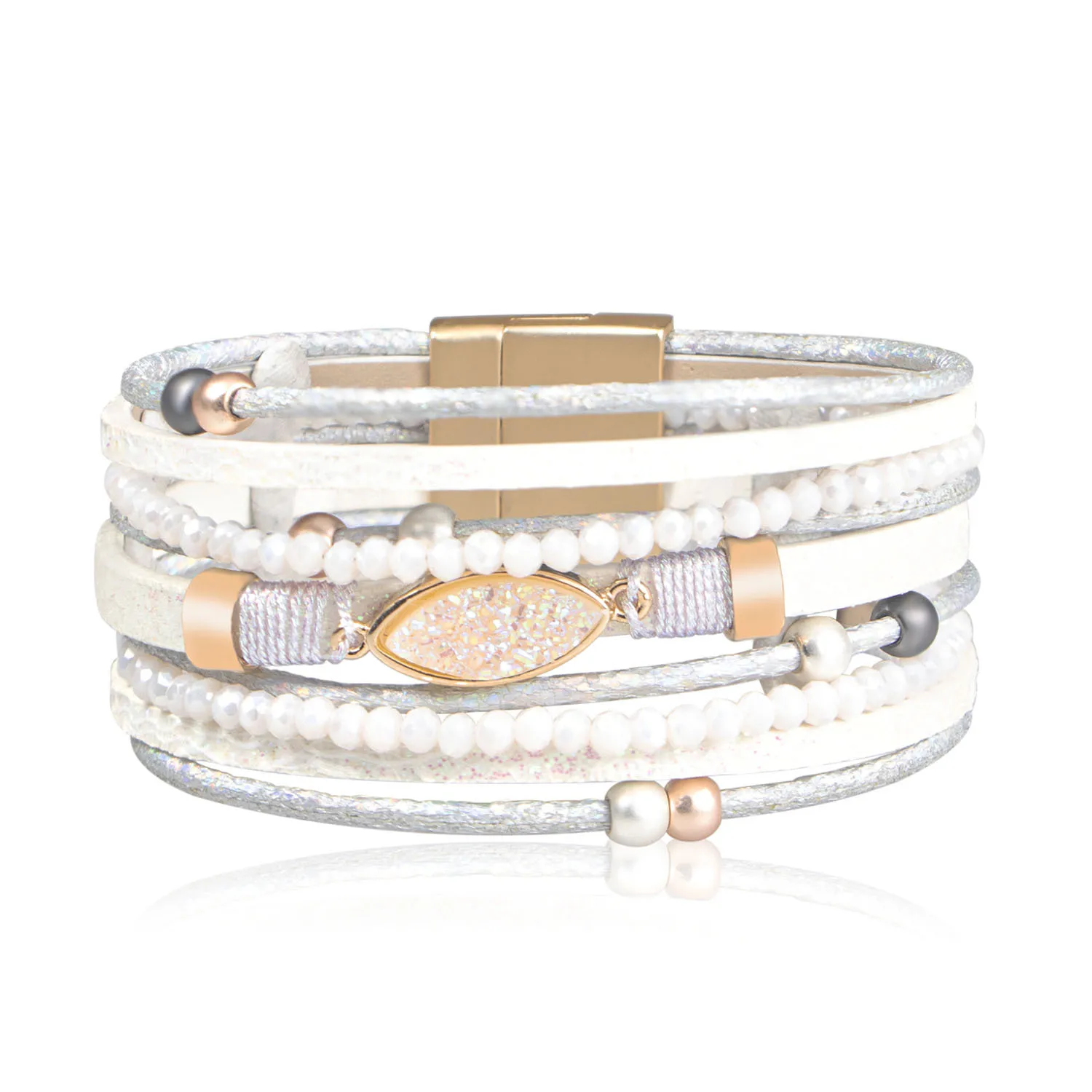 PU Leather Magnetic Bracelet for Ladies