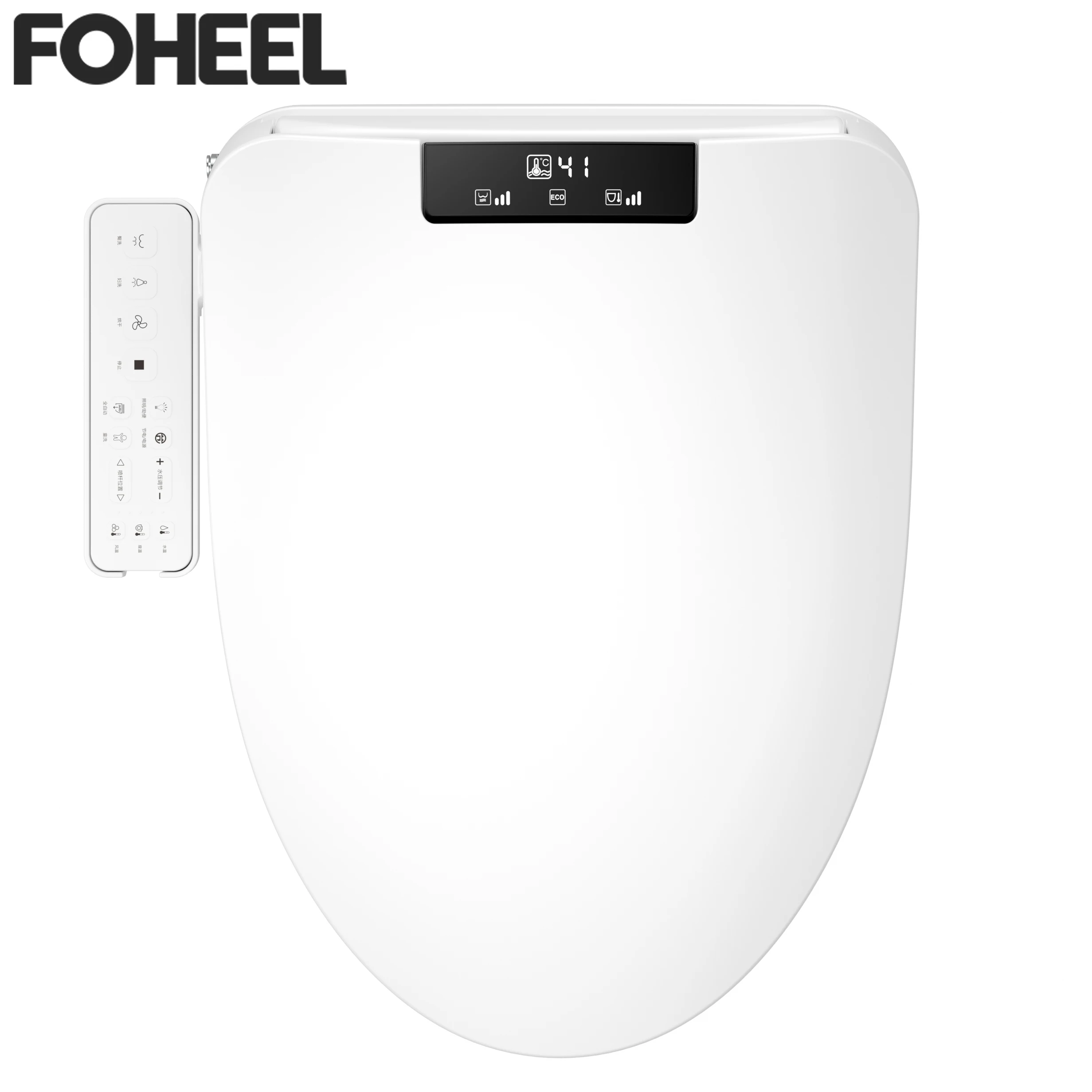

FOHEEL Auto Open Electronic Bidet Cover Clean Dry Heating V Shape Intelligent WC Cover