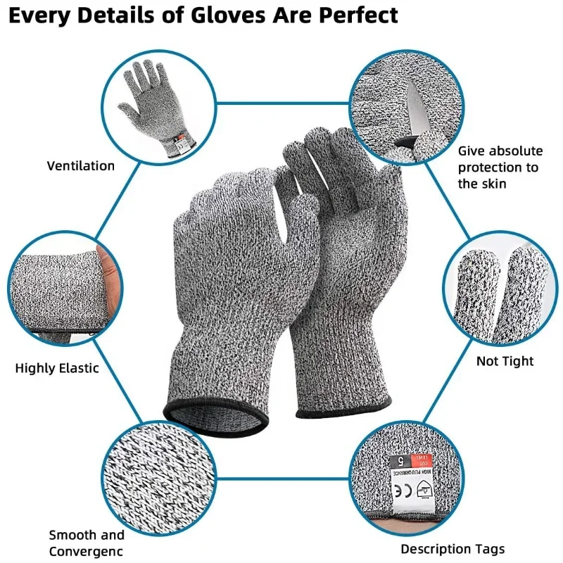 Anti-cut Outdoor Fishing Gloves Knife Cut Resistant Protection Fishing Hunting Gloves Steel Wire Mesh Gloves Fishing Tools 4