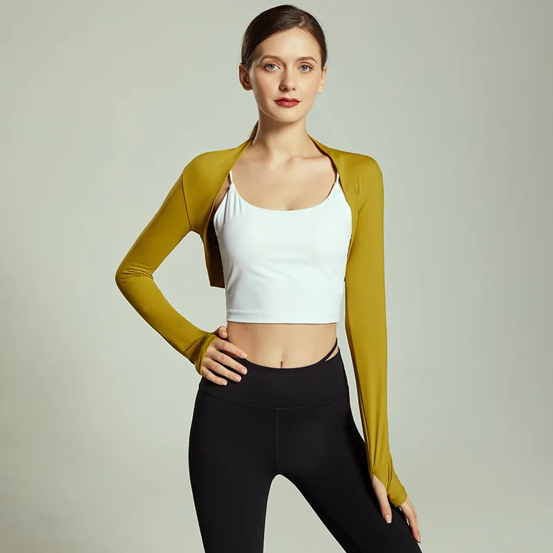 Dancing Ballet Shawl Women Long Sleeve Yoga Shirts Fitness Crop Top Running Tight Sports Coat Quick Dry Workout Sportswear sports jacket yoga jacket yoga top yoga shirt sports shirt sports t shirt