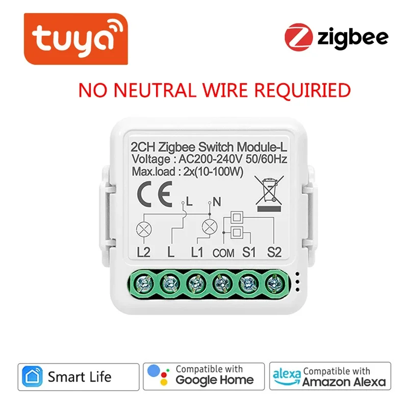 

Умный модуль переключателя Tuya ZigBee 3,0, без нейтрального провода