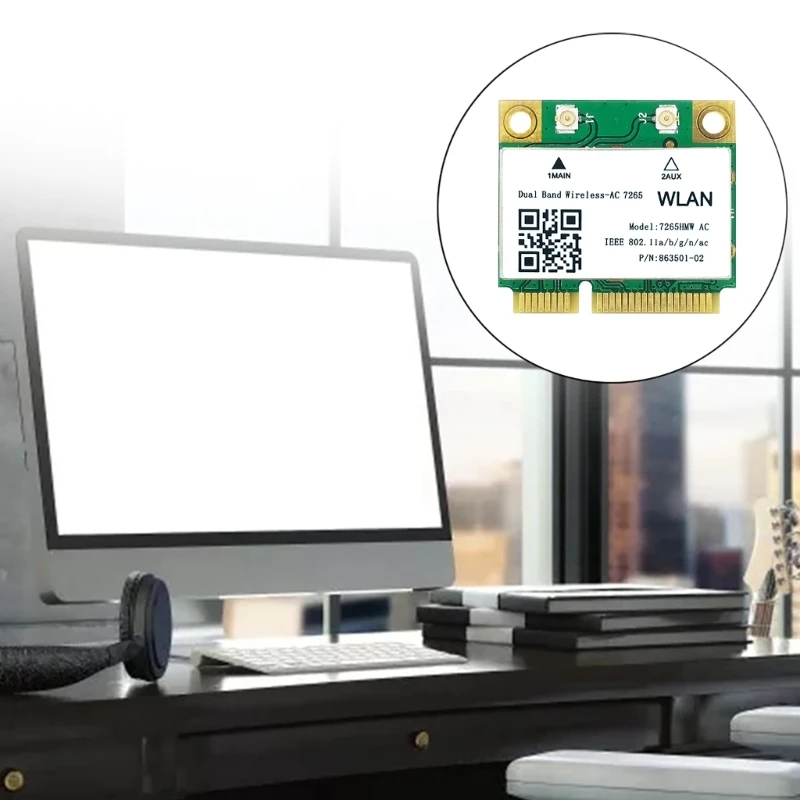 듀얼 밴드 2.4G/5Ghz AC7265 무선 미니 PCI-E WIFI 카드 호환 4.2 1200Mbps 7265HMW 802.11AC 노트북 용