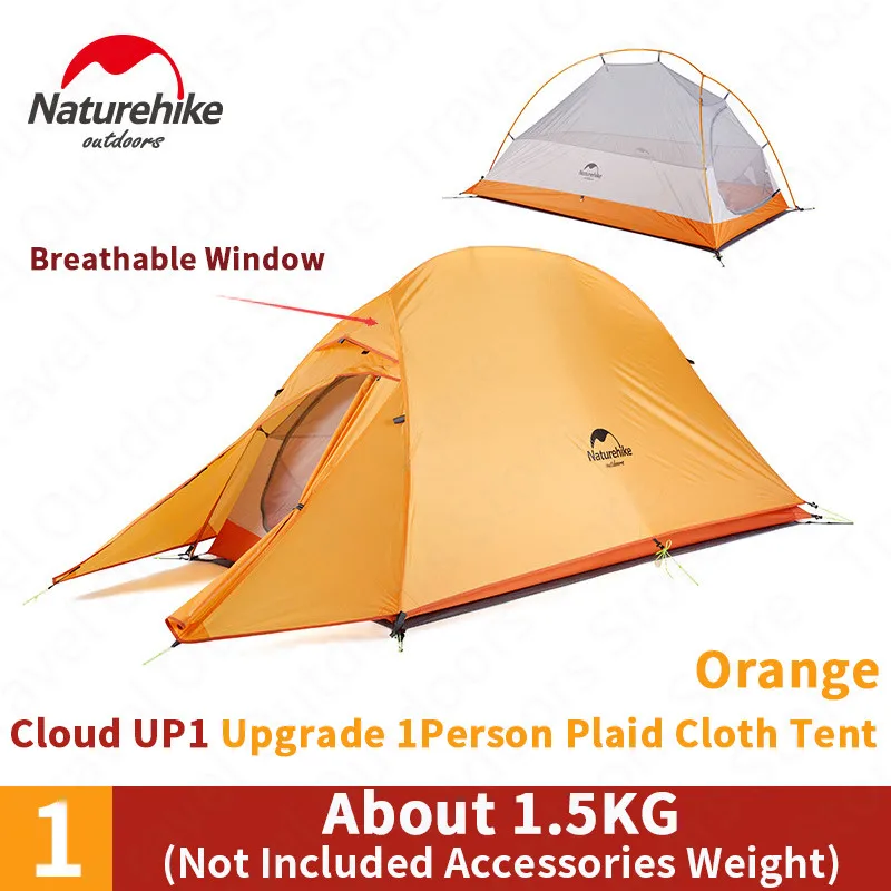 Naturehike Tent Cloud Up 1 Upgrade 1 Person 1.5kg Waterproof