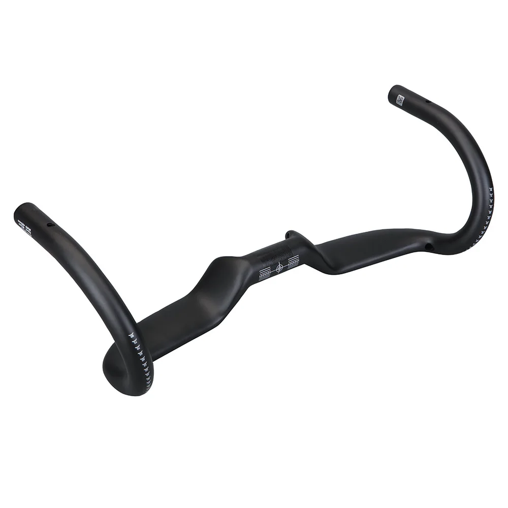 BALUGOE Road Bike Haddlebar Carbon Fiber Large Angle Full Inner Wiring Toe-out Angle 14 Degree Lift Bicycle Accessories