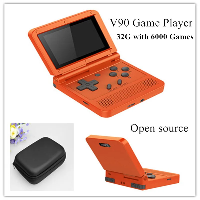 Hot V90 3.0 Inch Flip Handheld Game Console Open System 64 Bit PS1 FC GB Retro Video Games Player Mini Pocket Console Kids Gift 