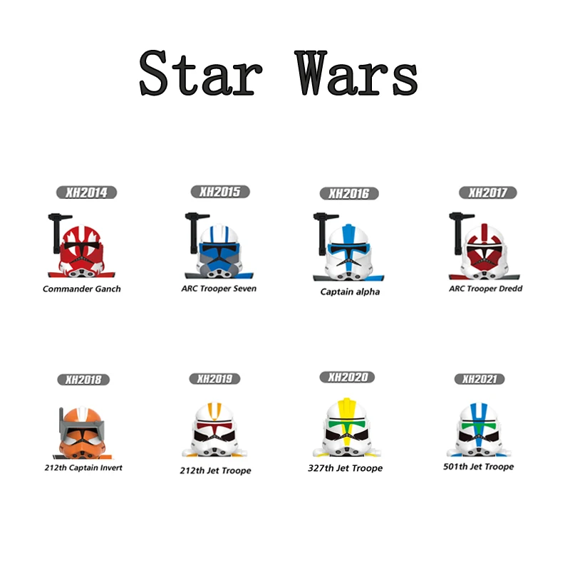 X0350 Arc Clone Trooper Seven Dredd Ganch Building Blocks Commander Bricks 212Nd Jet Trooper Figure Mini Figurine Giocattolo