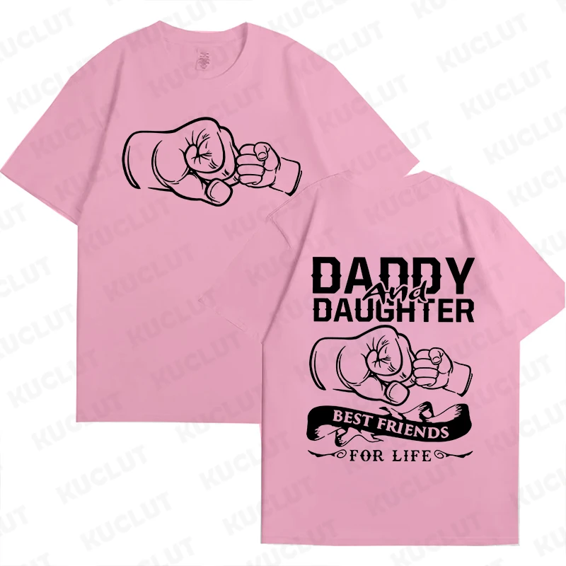 Fashion Family Matching Outfits Daddy and Daughter T-Shirts Oversized Tops Father's Day Gift Short Sleeve Tees Kids Clothing - 2