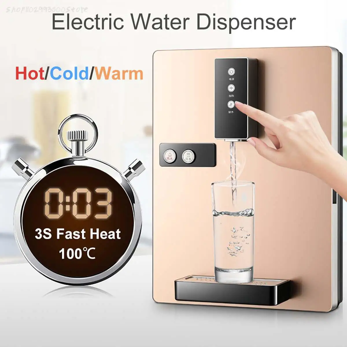 Multifunctional Hot/Cold/Ice Electric Water Dispenser 220V Wall Mounted