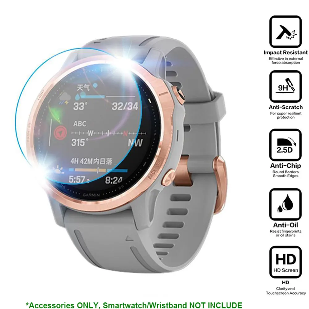 Ultra Clear Tempered Glass Watch Screen Protector Film - 3 Pack