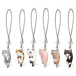 Adorable Cat Charms Set - Cute Accessories for Bags, Wallets, and Keychains (6 Pieces) (Black)