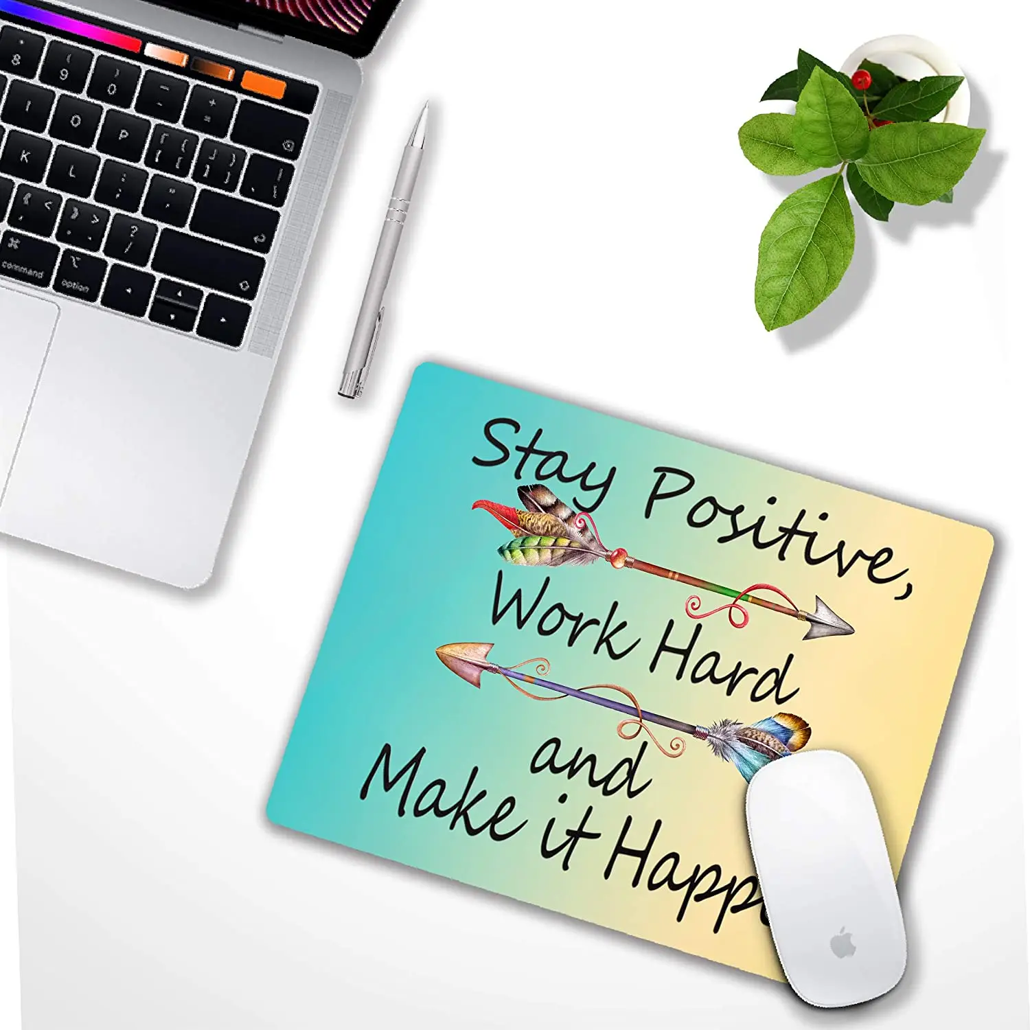 Stay Positive Mousepad Computer Mouse Pad with Personalized Design Office Non-Slip Rubber Mouse Mat 9.5X7.9 Inch