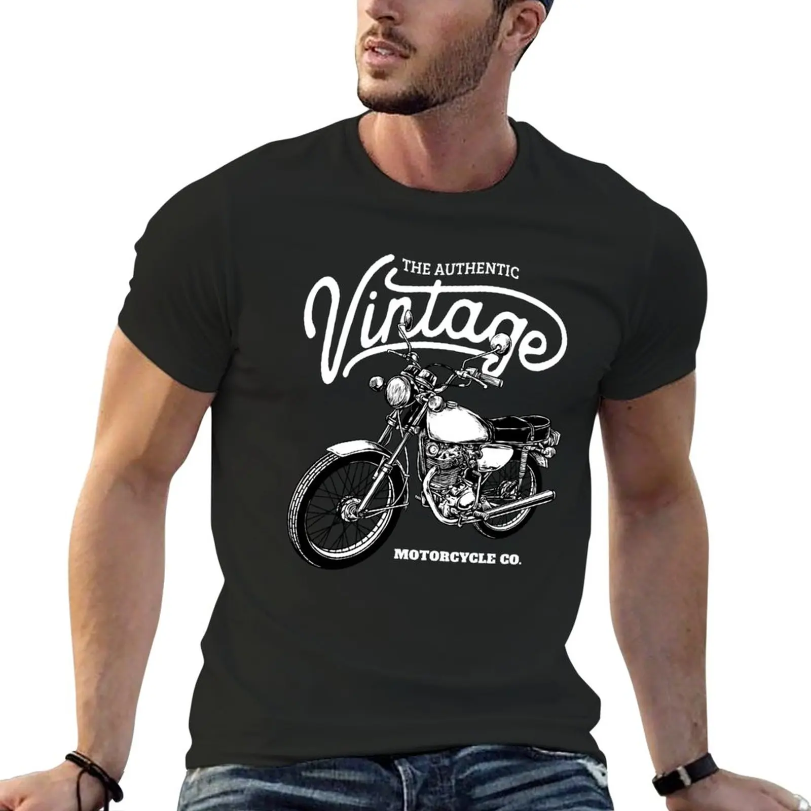 

New Vintage Motorcycle T-Shirt vintage t shirt custom t shirts design your own t shirts for men cotton