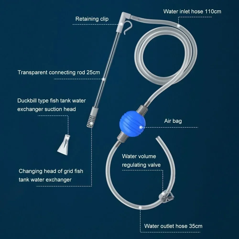 

Syphon Water Changer Pump Hose Gravel Durable Fish Cleaner Tank Aquarium Vacuum Siphon