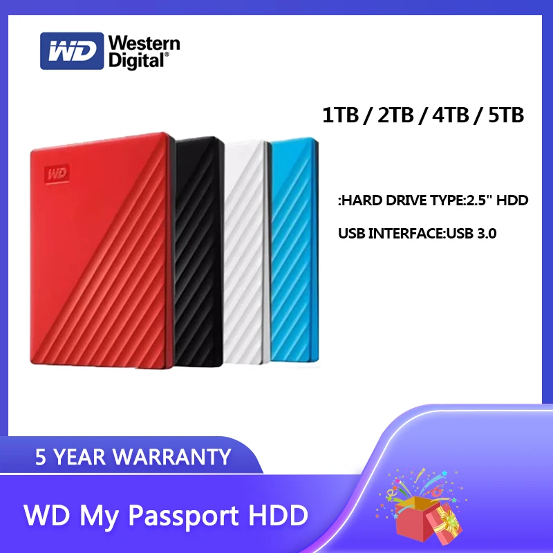 Western Digital-Disque dur externe portable WD My Passport, 1 To