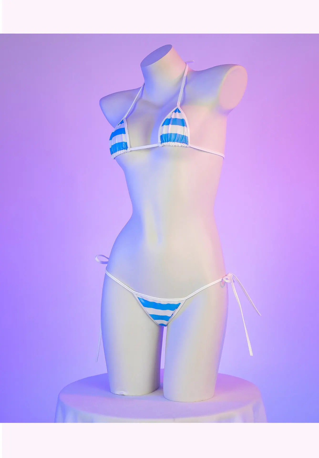 Leather bikini set with stripe print - Color comparison