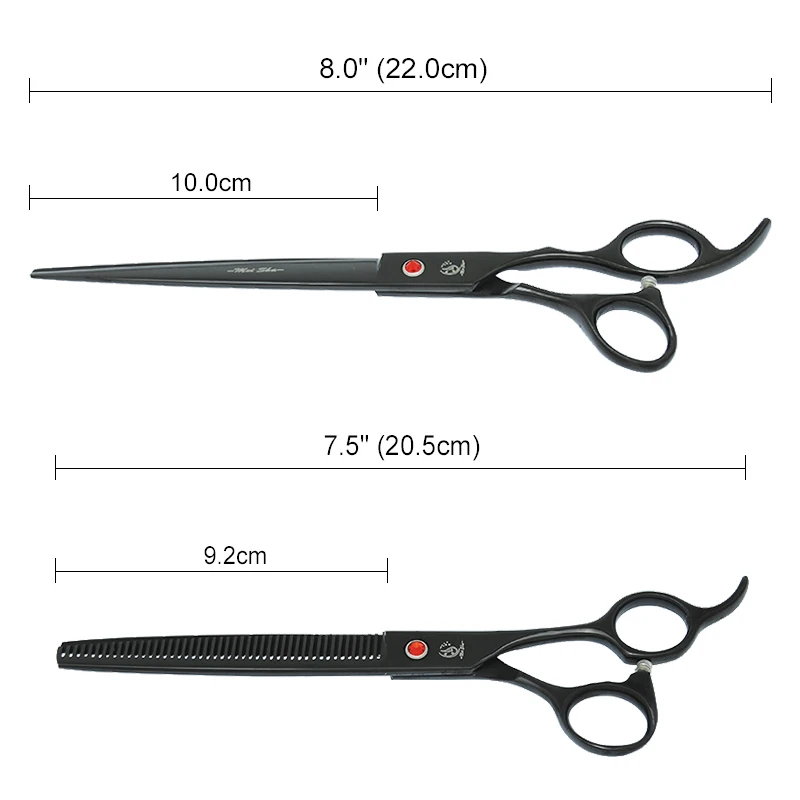 Dog Grooming Scissors, 8 inch Meisha Dog Cat Hair Shears Japan Steel Pet Cutting Thinning Curved Grooming Scissors Fur Clipper Animals Supplies B0044A