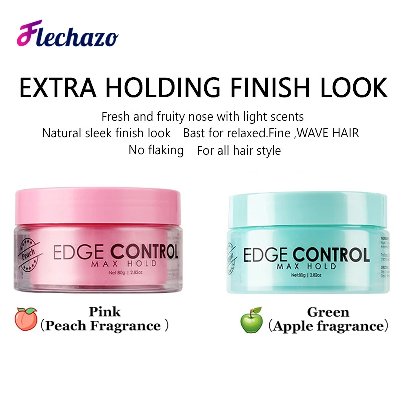 Good Smell Edge Melted Gel to Kept Edges Down All Day Long Time Hold Baby Hair Edges Control with Brush for 4C Hair Braids