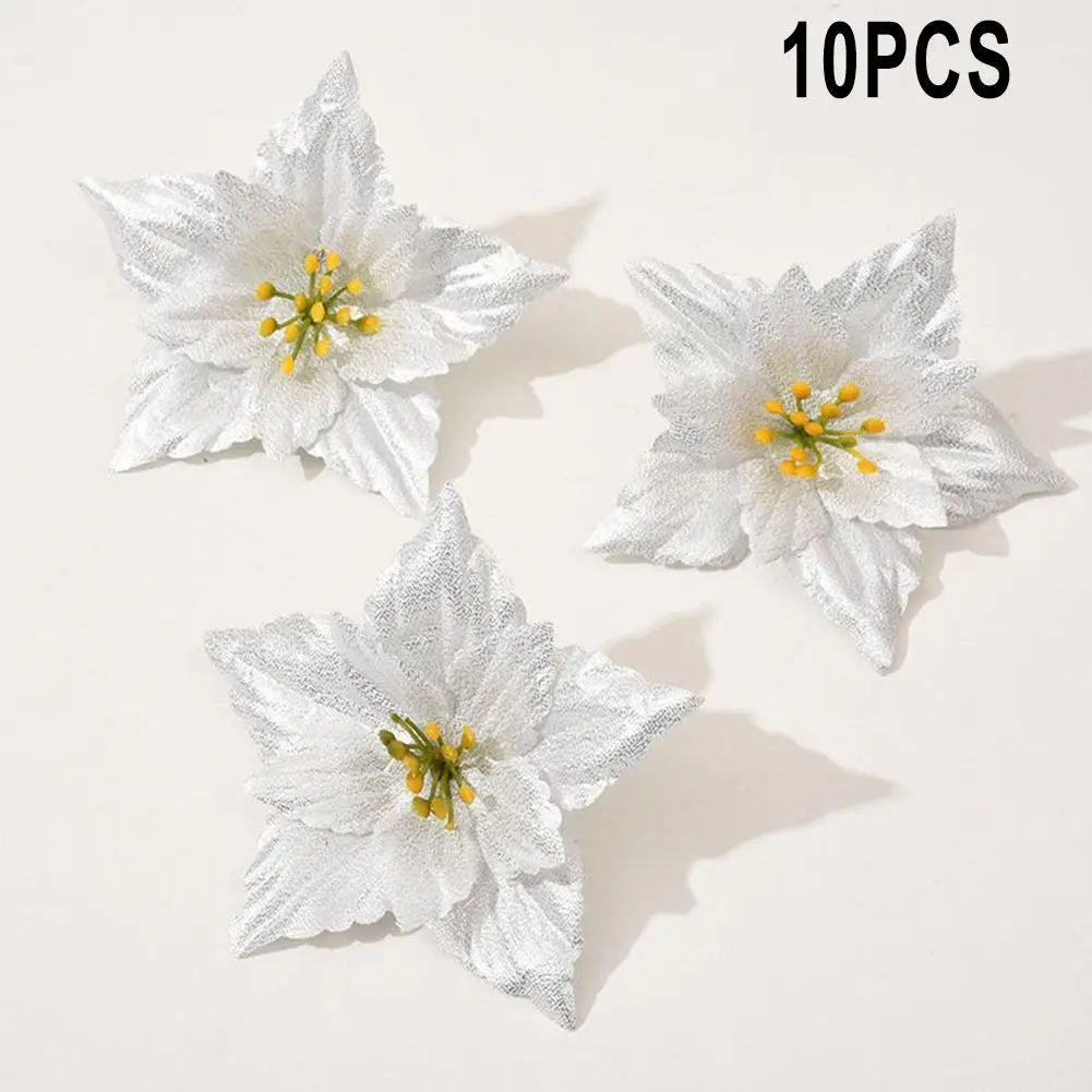 

Xmas Flower Christmas Flowers Decorations Ornaments Poinsettia Artifical Flowers Christmas For Christmas Tree Navidad