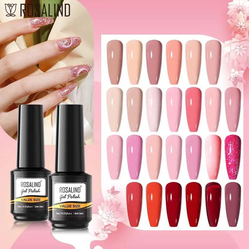ROSALINDGelNailPolishColorfulUVNailGelBaseCoatPrimerAllFor