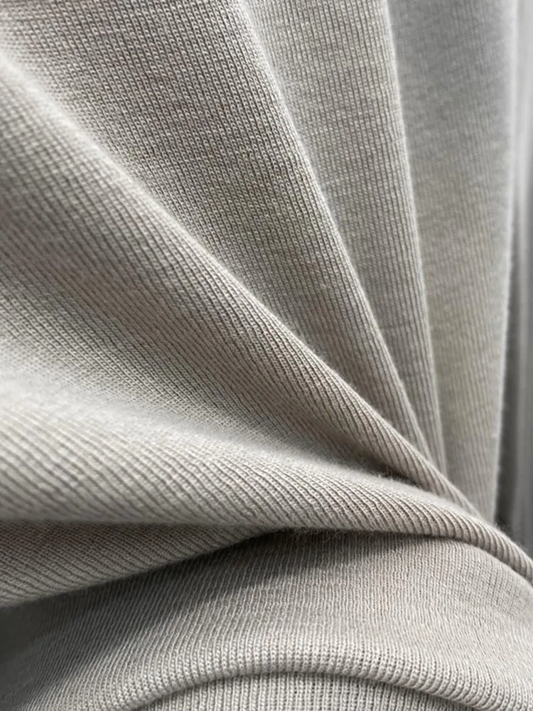 Basic High Quality Pure Cotton White T-shirt for Women Elegant Slim Top Women's Half Turtleneck Long Sleeve T-shirts