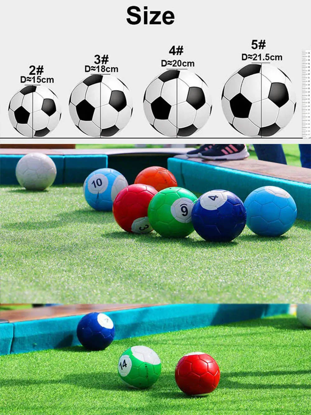 2# 3# 4# 5#16 Pcs Gaint Snookball Snook Ball Snooker Street Soccer Ball Game Huge Billiards Pool Football Sport Toy Poolball 6