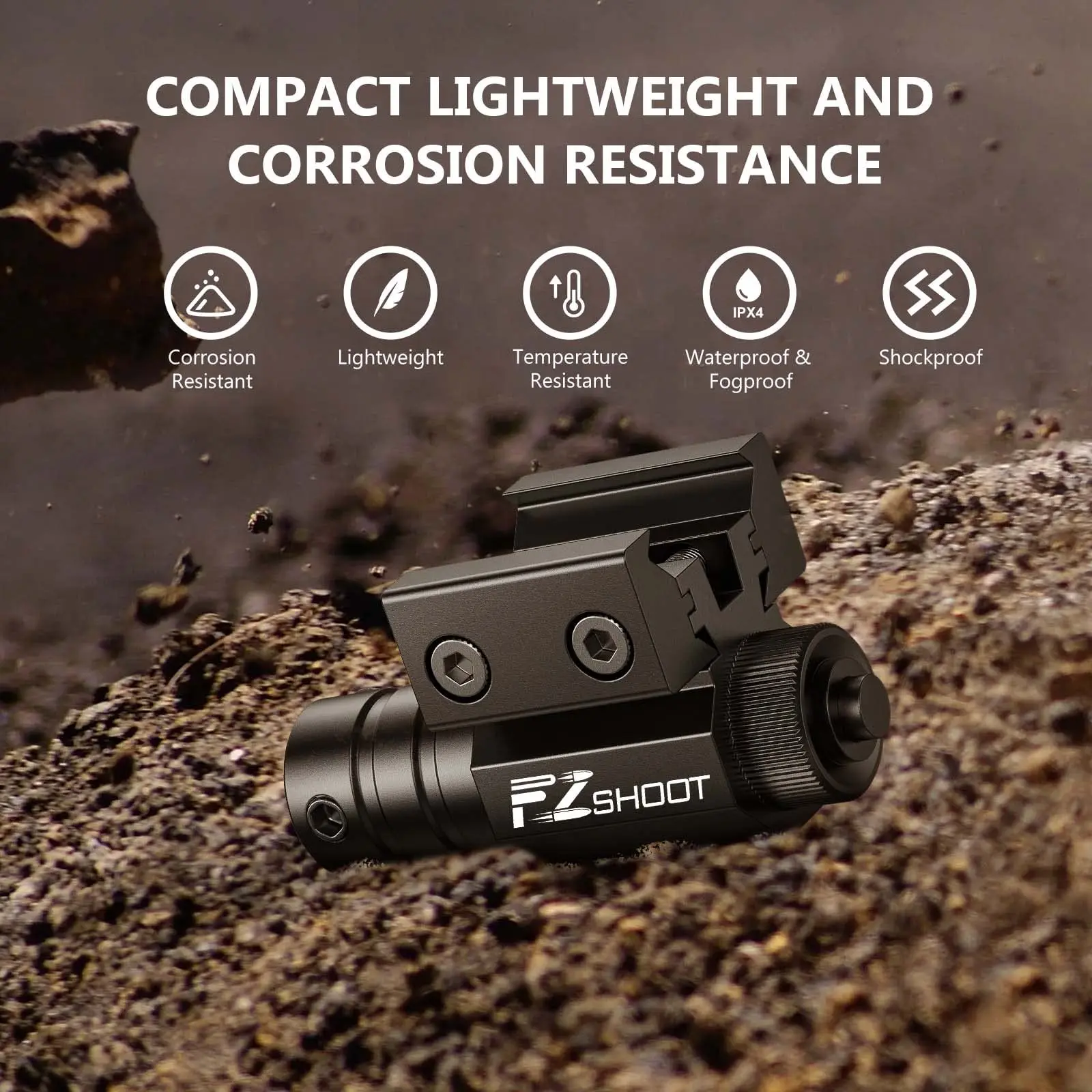 EZshoot Compact Tactical Red Laser Sights with Picatinny Rail Mount for 11mm 21mm Rail-Easy Dual-Purpose Hunting