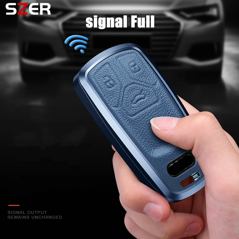 Premium Metal and Leather Car Remote Key Case Cover - Stylish Protection