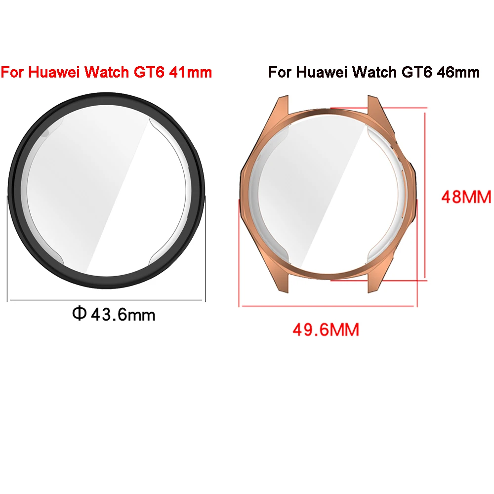 Enhanced TPU Protective Case Shell Frame Cover for Huawei Watch GT6 and GT6 Pro Smartwatch