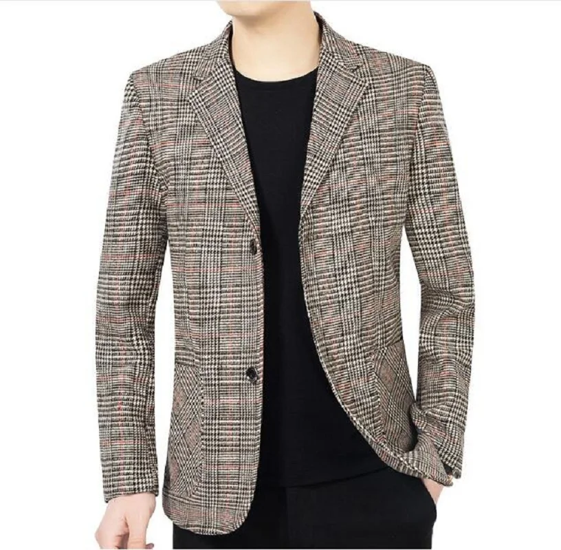 Men Casual Woolen Blazers Jackets Business Suits Coats Wool Blends Male Autumn Slim Fit Blazers Suits Coats Mens Clothing