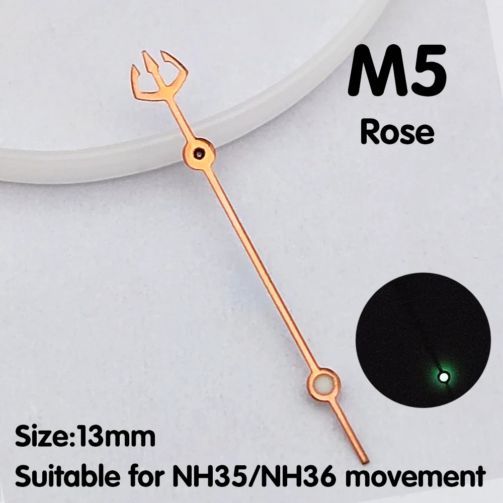 Watch Hands NH35 Hands Trident Seconds Hand C3 Grade Luminous Suitable for NH34/NH35/NH36 Movement Watch Replacement Parts watch accessories