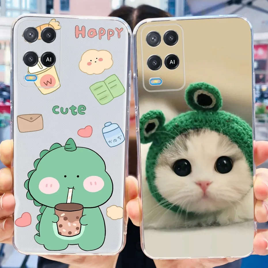 Модный мягкий силиконовый чехол из ТПУ для телефона OPPO A54 4G, телефонные чехлы для OPPO A54, Φ A54s, A 54, 54s, CPH2239, CPH2273, CPH2195