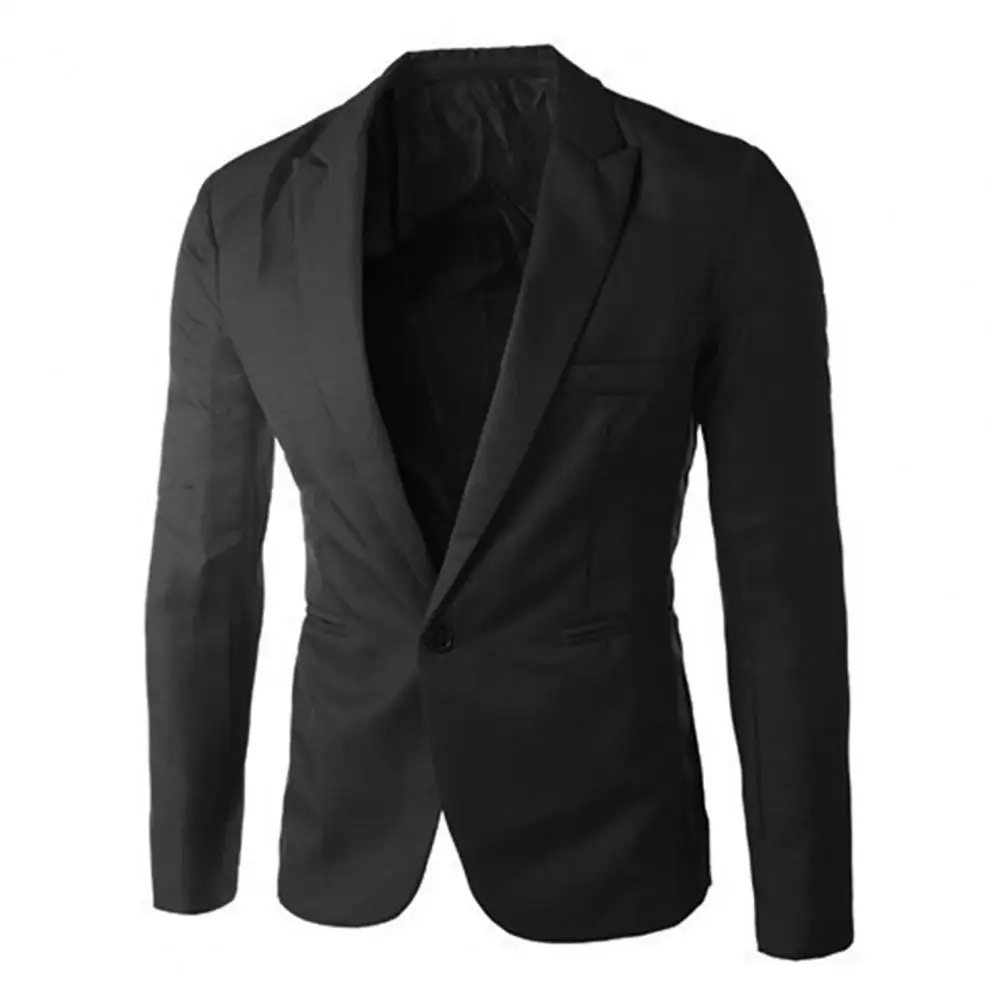 

Plus Size Slim Fit Men Business Suit Cotton Blend One Button Suit Blazer Luxury Wedding Banquet Blazer Jacket Casual Men Suit