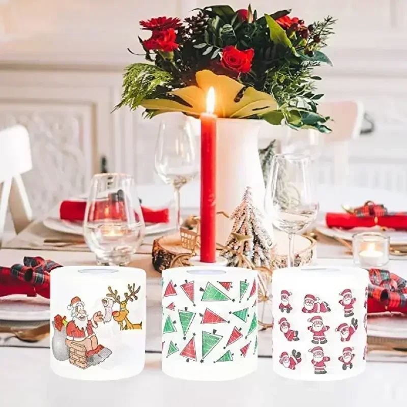 Home Santa Claus Christmas Toilet Roll Paper Supplies Xmas Tissue New Year toilet roll paper paper tissue