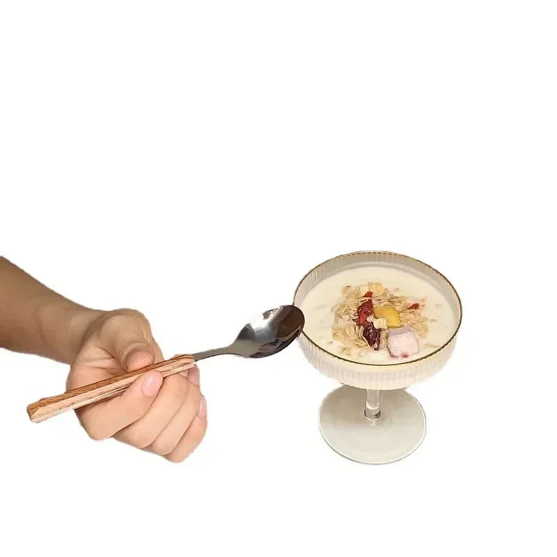 1pcs Nordic Phnom Penh Glass Ice Cream Cup Yogurt Goblet Cup Dessert Snack Bowl Champagne Wine Glasses Kawaii
