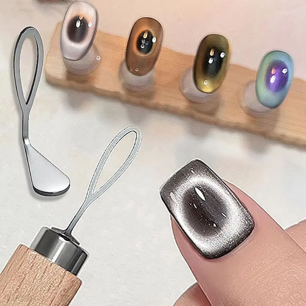 올리브 모양 가이드 캣아이 네일 아트 도구 DIY 매니큐어 키트 아이언 캣아이 자석 네일용 속이 빈 캣아이 자석 도구