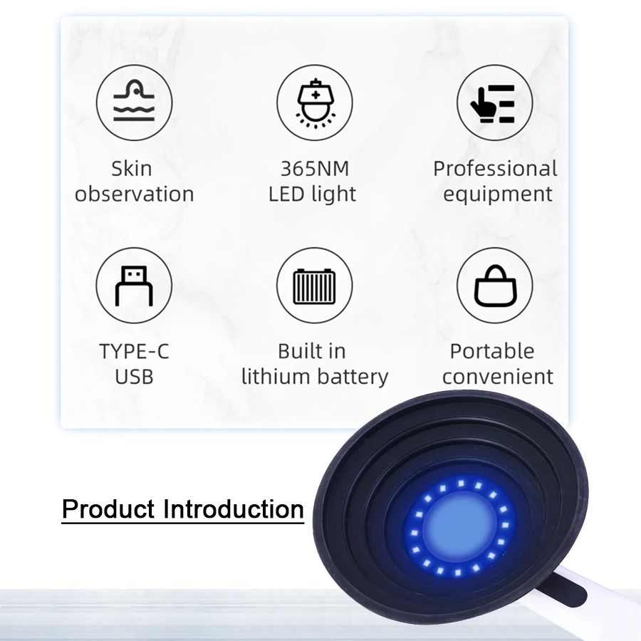 Cat Ringworm Detection Woods Lamp Skin Examination Skin Fungus Detector Vitiligo Pityriasis Versicolor Melasma Woods Light - Image 2
