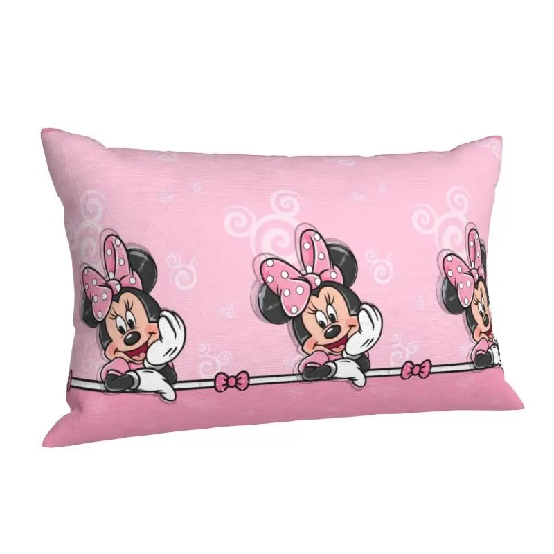 Custom Minnie Mouse Anime Cartoon Velvet Cute Throw Pillow Cases Rectangle 2