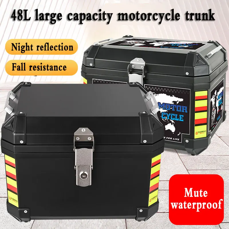 Big Motorcycle Trunk Waterproof Motorcycle Tail Bag 48L Rear Box 오토바이 리어백 Motorcycle Accessories Abs Box 3