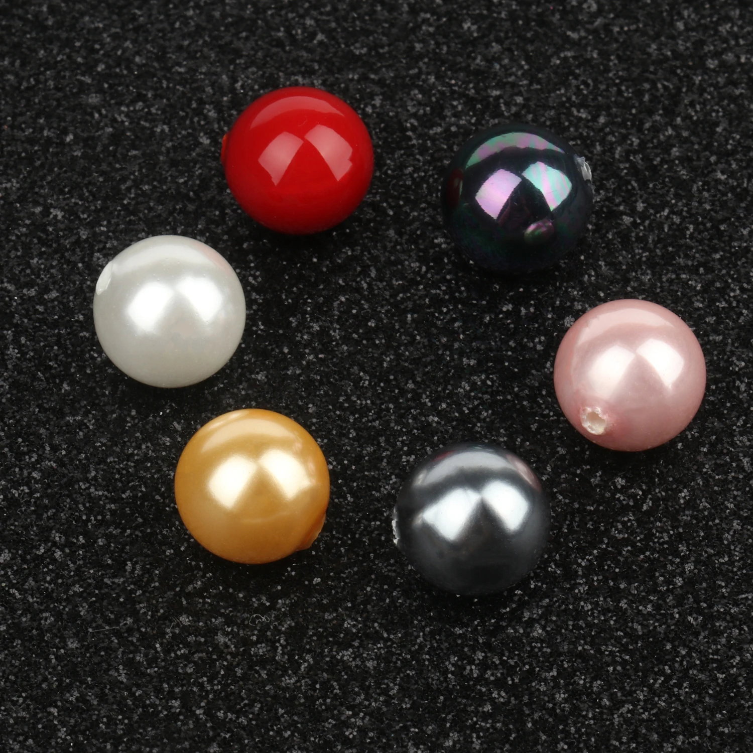 Natural Shell Pearl Beads Round Loose Beads Drilled Half Hole For Jewelry Making Earring Necklace 5pcs 6/8/10/12mm