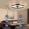 Modern ceiling fan light with remote control and  LED light fan smart silent 6-speed ceiling fan for bedroom and living room 2