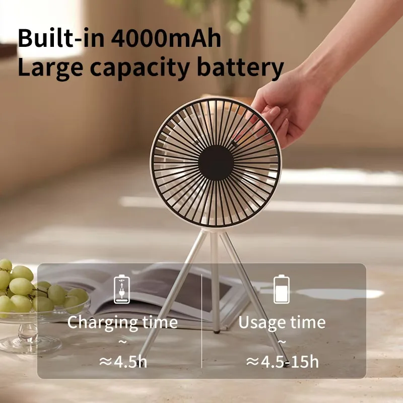 3 Gear Tripod Outdoor Camping Fan Desktop Dual-use Portable Circulation Large Wind Tent Can Hang Ceiling Fans Small Outdoor Fans