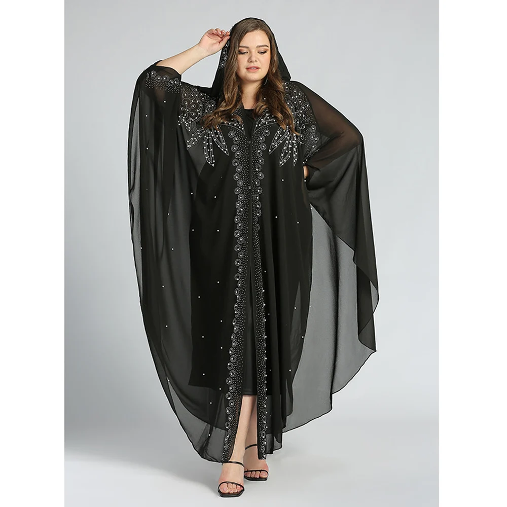 Magnifique Caftan Marocain Long, Robe Maxi Style Abaya, Idéal Pour Les Fêtes, Coton Léger, Taille Unique (longueur 58 Pouces)